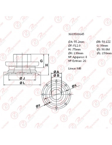 Brida Piñon (fl1366) 26ex55,2 /ø150 8...