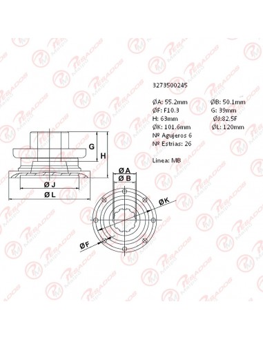 Brida Piñon (fl1362) 26ex55,2 / ø120...