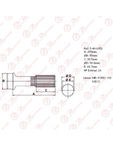 Macho Cardan (pt1022) 50,8x16e Mb...