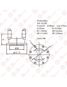 Porta Cruceta Cardan (at1349) 6 Agujeros /ø120/ Cruceta 5-12213xs/ Mb 1114 (frt180216)(1940)
