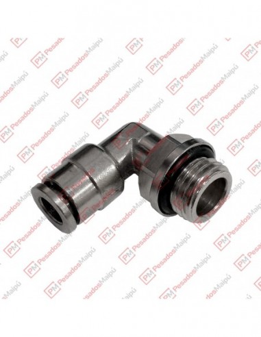 Conector Codo Metalico Macho Tubo 8mm...