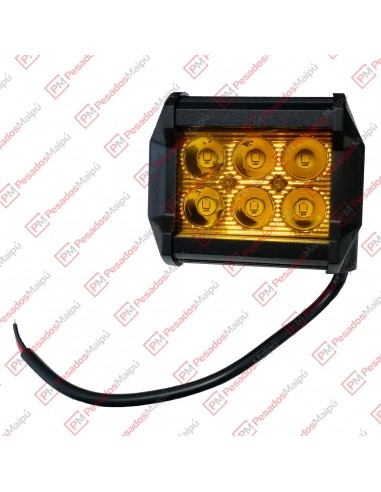Faro Led 6 Rectangular 18w Ambar...