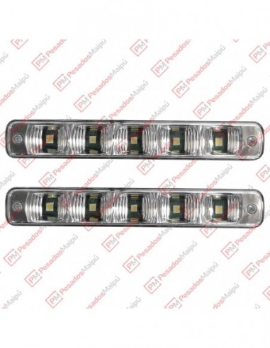 Juego Faro 5 Led Rectangular Blanco...