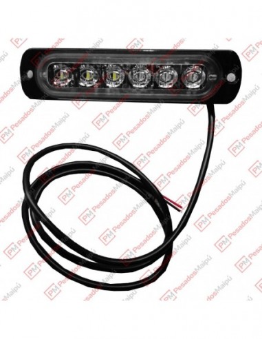 Faro Led 6 Leds Rectangular Parrilla...