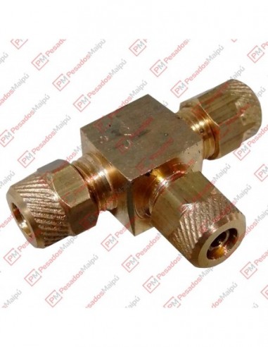 Conector Tee Tubo 6mm (7270) Bronce