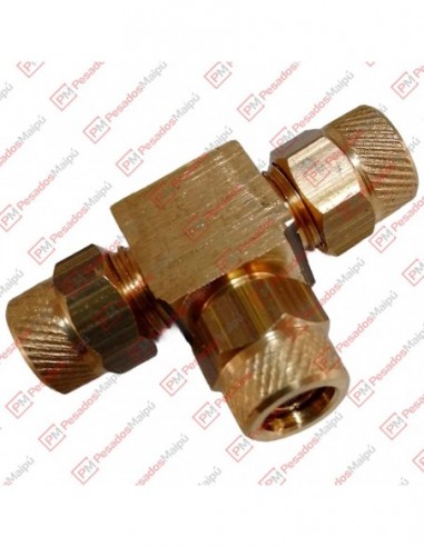 Conector Tee Tubo 8 - 8  Bronce