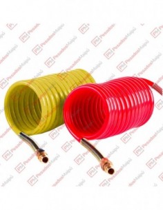 Manguera Espiraladas Juego X2 5,5mts Conexiones 1/4 -3/8 Roja-amarilla