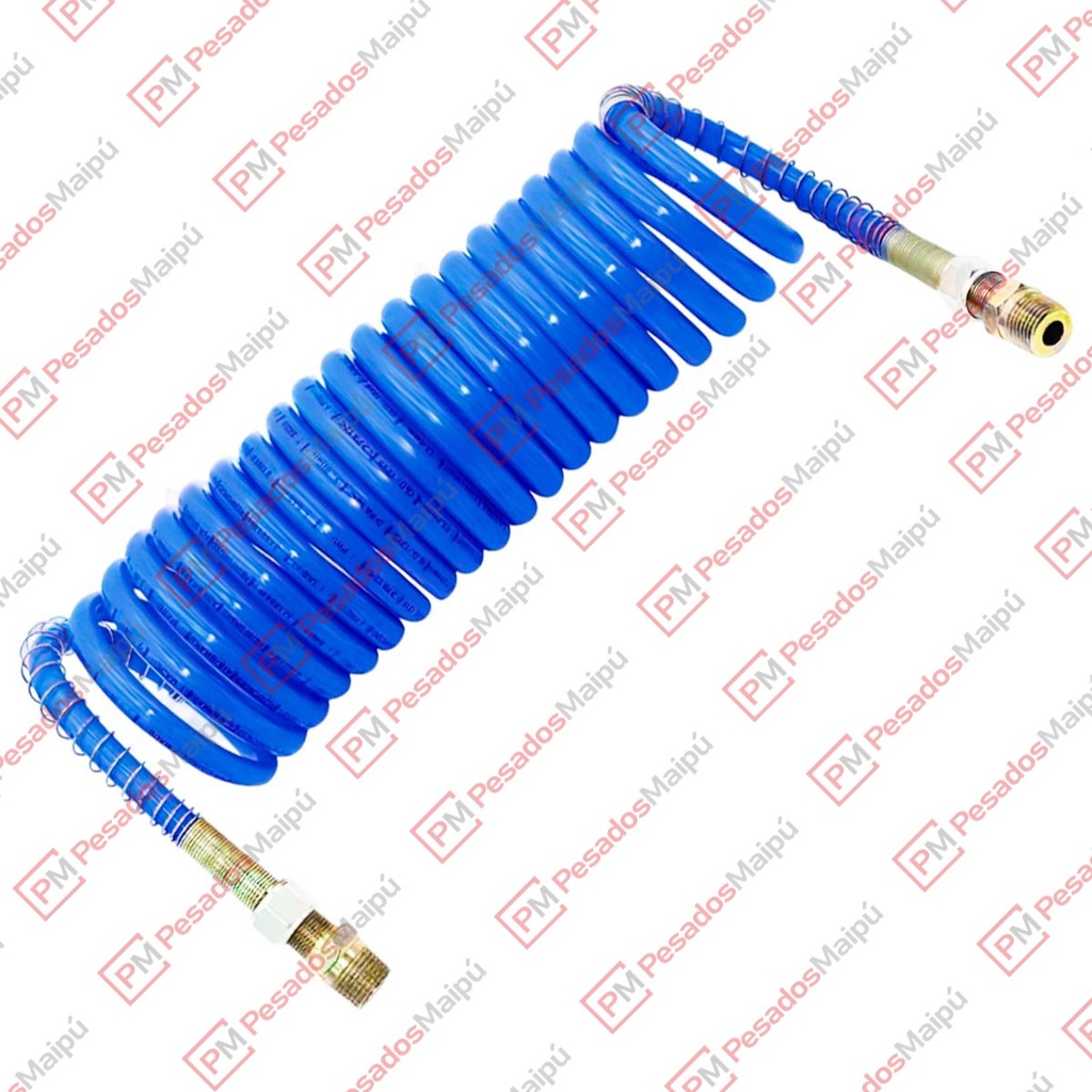 [07972] MANGUERA ESPIRALADA AIRE AZUL 7,5M CONEXIONES 1/4 - 3/8 (TPS-004)