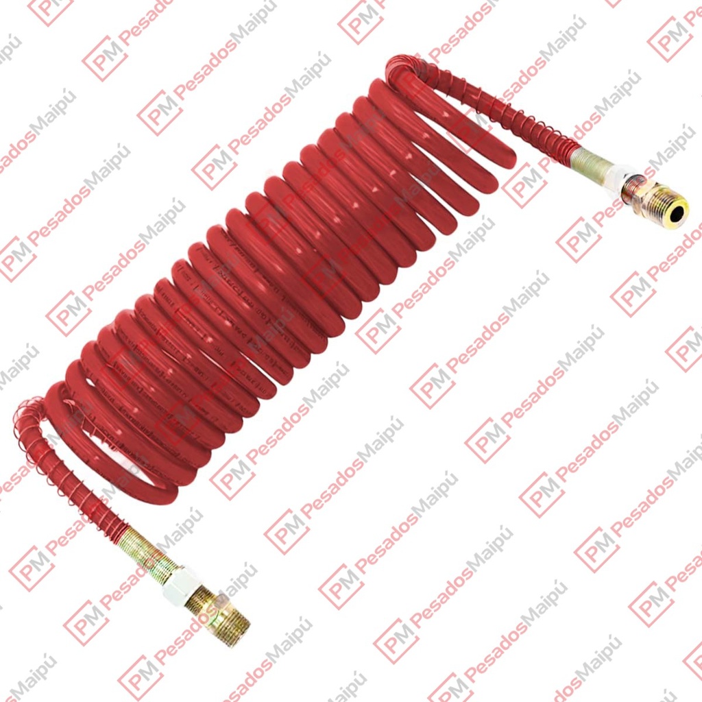 MANGUERA ESPIRALADA AIRE ROJA 4,5M CONEXIONES 1/4 - 3/8 (TPS-001)