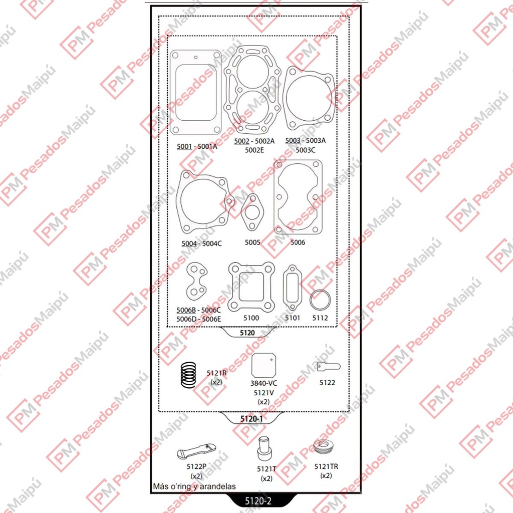 [13900] KIT REPARACION COMPRESOR TENSA COMPLETA (5120-2) PERKINS