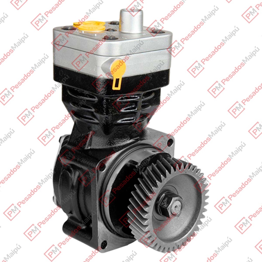 COMPRESOR WABCO 85MM MONOCILINDRICO (23353) MB OM906 ATEGO TAPA SIN PICO CON ENGRANAJE (4111540040)