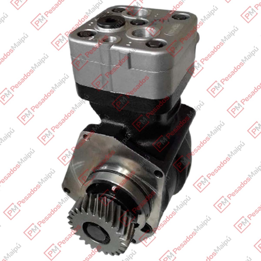 [17550] COMPRESOR WABCO 85MM MONOCILINDRICO (21577) OM457 1938E TAPA CORTA TURCO (9111530010 4571300515)