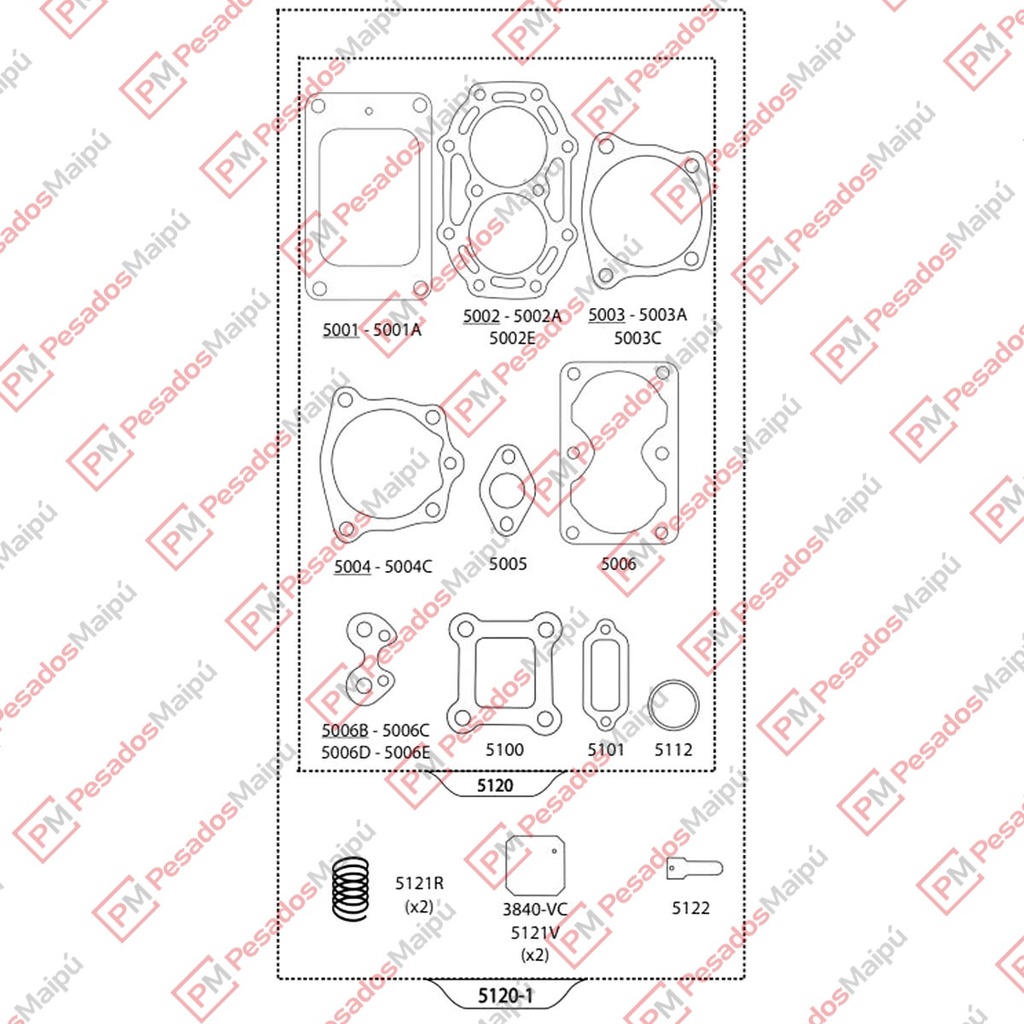 [20567] KIT REPARACION COMPRESOR TENSA (5120-1) PERKINS
