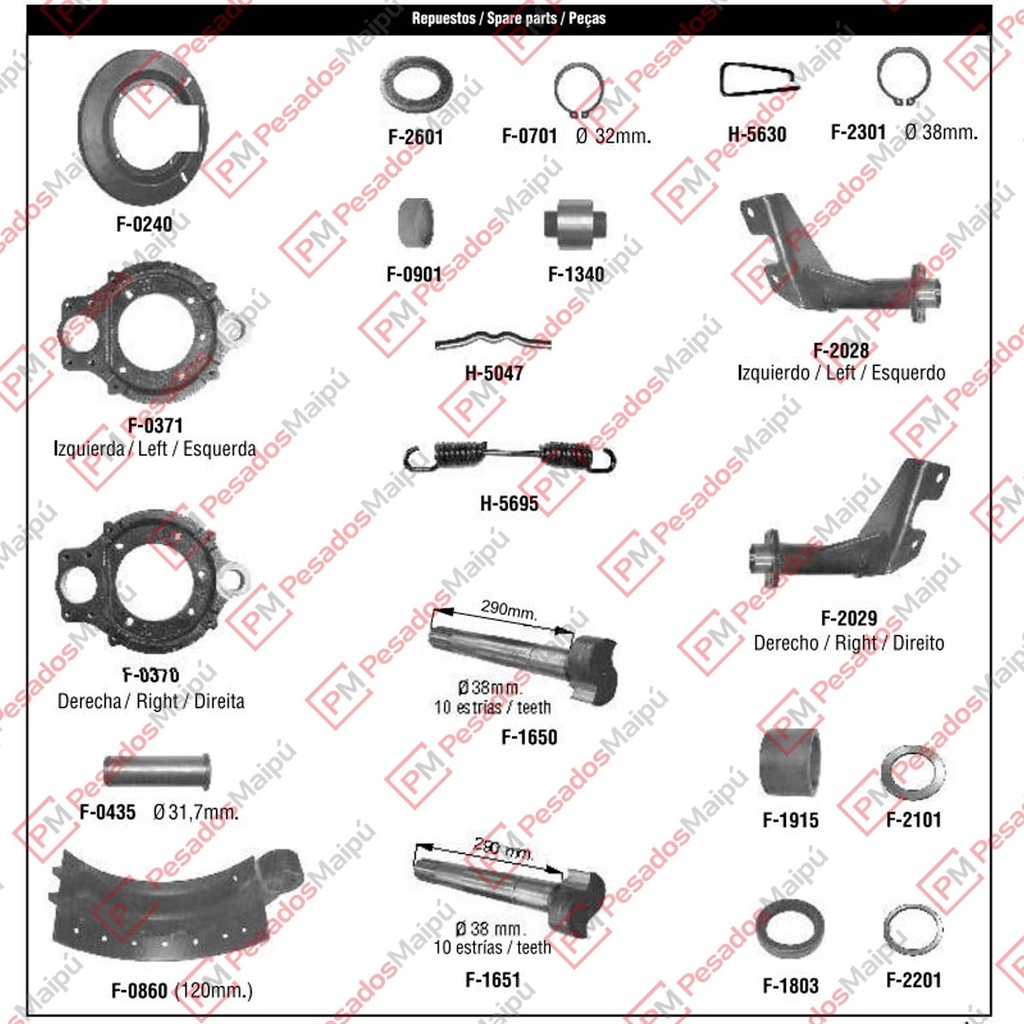 EQUIPO DE FRENO REFORMA MB 710 TRAS (F0018)