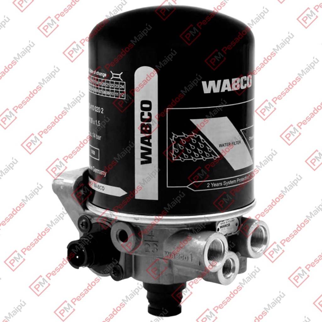 [27227] VALVULA SECADOR AIRE WABCO (22591) SCANIA SERIE 4 CON CALENTADOR CON FICHA Y CARTUCHO 9.3 BAR (4324101260)